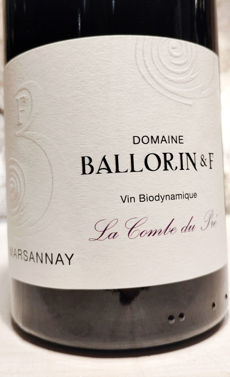 Marsannay La Combe du pré 2022, Domaine Ballorin & F naturedevin.com