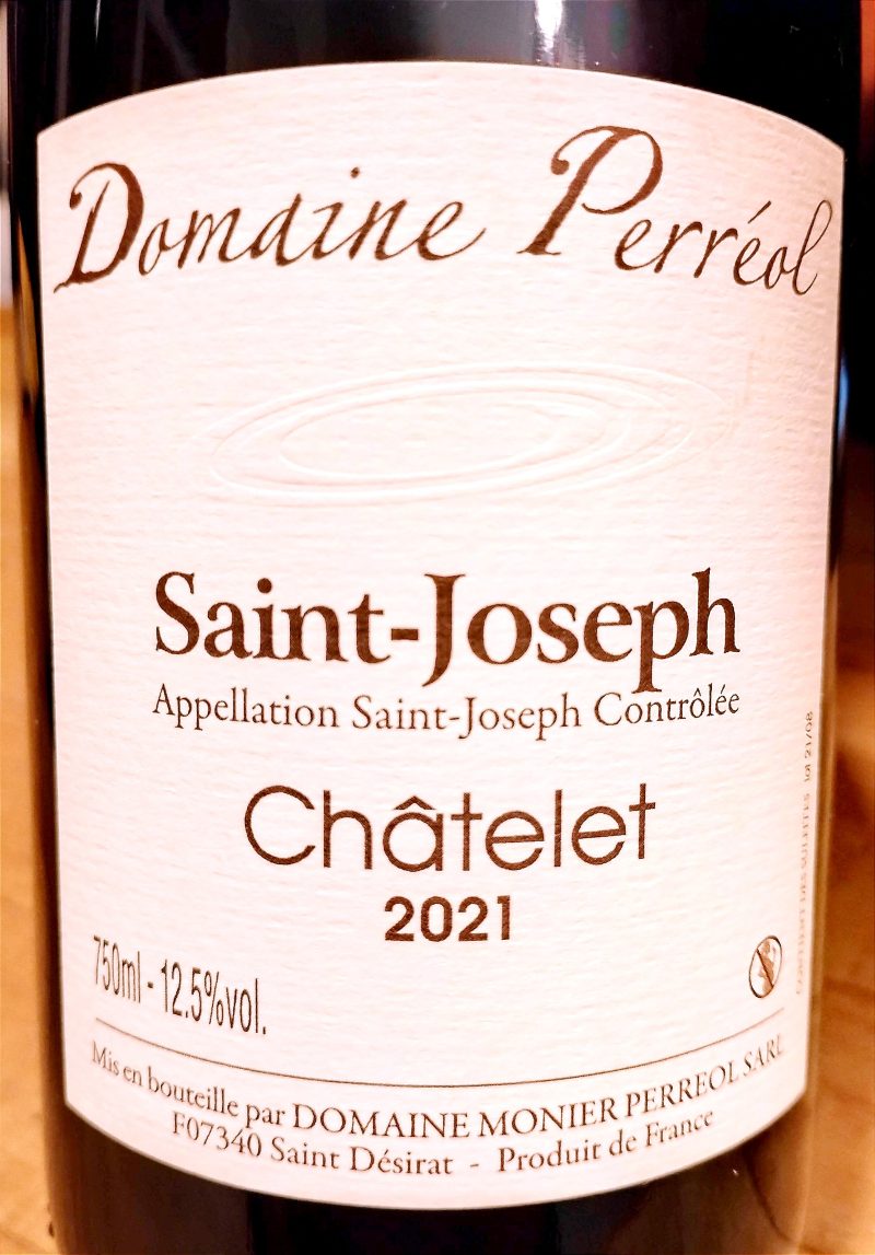 Saint-Joseph Châtelet 2021, Domaine Monier-Perréol naturedevin.com