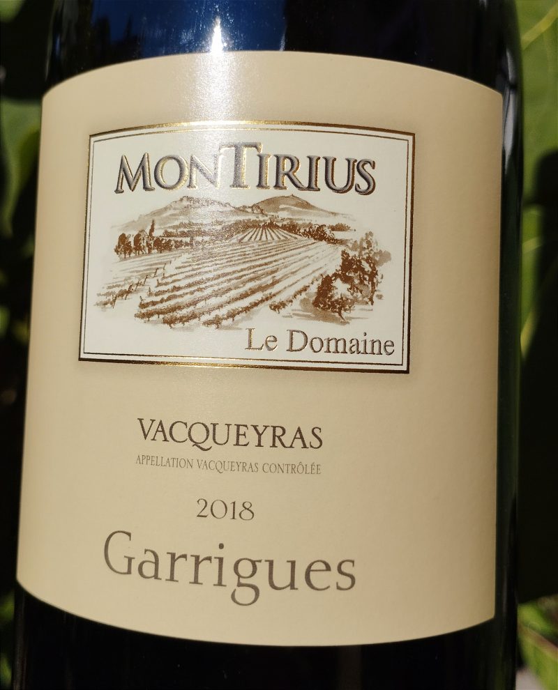 Vacqueyras Garrigues 2018, Domaine Montirius naturedevin.com