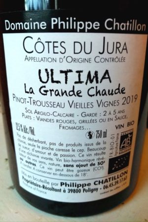 Ultima Pinot-Trousseau La Grande Chaude 2019, Domaine Chatillon naturedevin.com