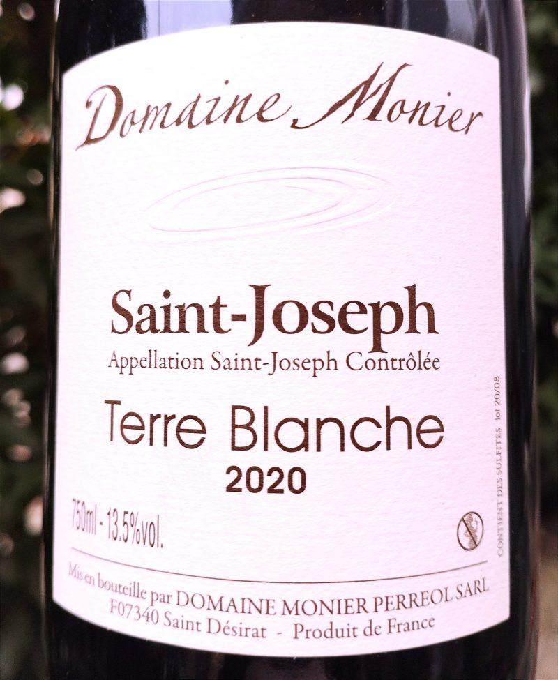 Saint-Joseph Les Terres Blanches 2020, Domaine Monier-Perréol naturedevin.com