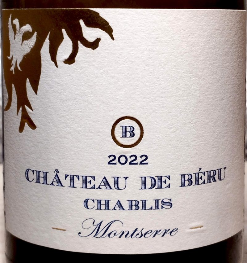 Chablis Montserre 2022, Château De Beru naturedevin.com